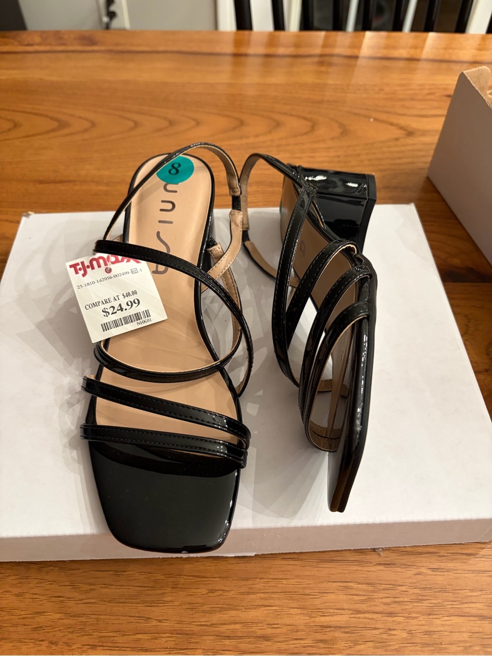 Unisa Black Multi-Strap Block Heel Sandals